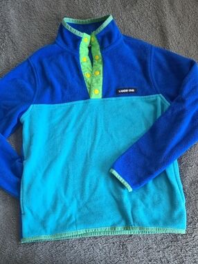 Sz 8 Land's End Boys Colorblock Retro Fleece/polyester Pullover Sweatshirt